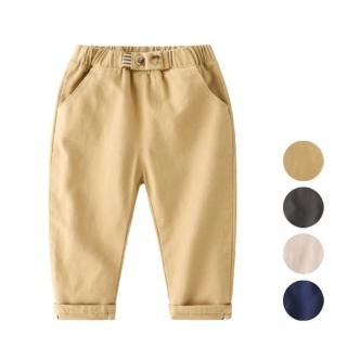 【橘魔法】腰扣造型鬆緊褲頭休閒褲(卡其褲 長褲 褲子 兒童 童裝 小童 中童 男童)