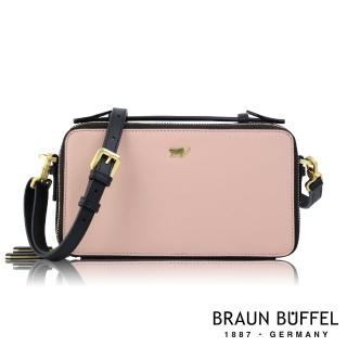 【BRAUN BUFFEL 德國小金牛】台灣總代理 布蕾克 斜背包-玫瑰色(BF679-11-RS)