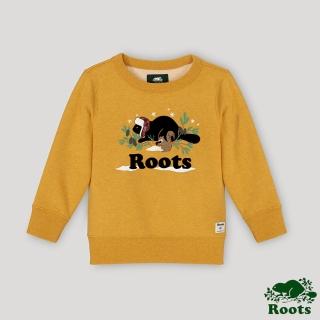 【Roots】Roots小男童- 佳節海狸系列 海狸LOGO圓領上衣(黃色)