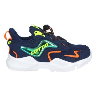 【LOTTO】19-23CM_男中童輕量跑鞋-避震 慢跑 反光 運動 童鞋 丈青橘綠(LT2AKR6016)