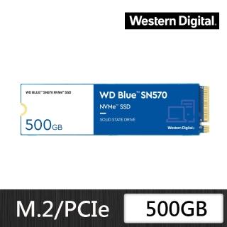 【WD 威騰】藍標 SN570 500GB M.2 2280 PCIe Gen3 固態硬碟(WDS500G3B0C)