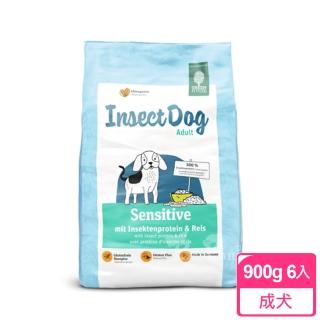 【Green Petfood 德國綠自然】昆蟲蛋白+大米 無麩質低敏成犬飼料 900g 6包(敏感配方 狗飼料 乾糧 綠色食品)