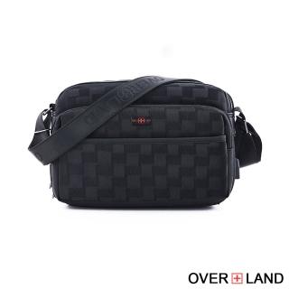 【OverLand】美式十字軍 - 率性格紋多層收納斜背包(5713)