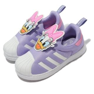 【adidas 愛迪達】休閒鞋 Superstar 360 I 運動 童鞋 愛迪達 套腳 迪士尼聯名 黛西 粉紫 白(GX3280)