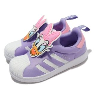 【adidas 愛迪達】休閒鞋 Superstar 360 C 聯名 童鞋 愛迪達 迪士尼 黛西 經典款 套腳 紫 白(GX3275)