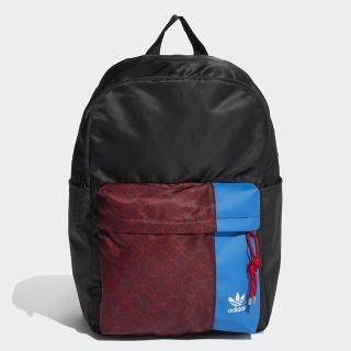 【adidas 愛迪達】後背包 肩背包 雙肩包 三葉草 BACKPACK 黑紅 HI1028