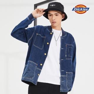 【Dickies】男款靛藍色牛仔拼接夾克｜DK010102C74