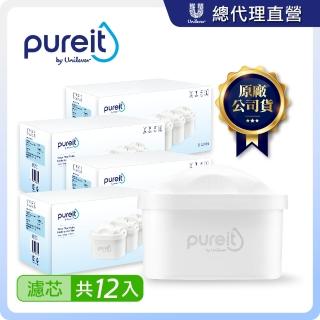 【Unilever 聯合利華】Pureit PX3000即淨濾水壺2.5L去水垢PLUS濾芯(12入組)