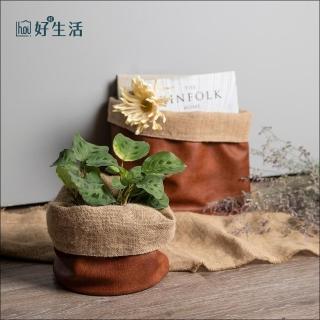 【hoi! 好好生活】hoi麻帆布皮革花盆袋大30cm