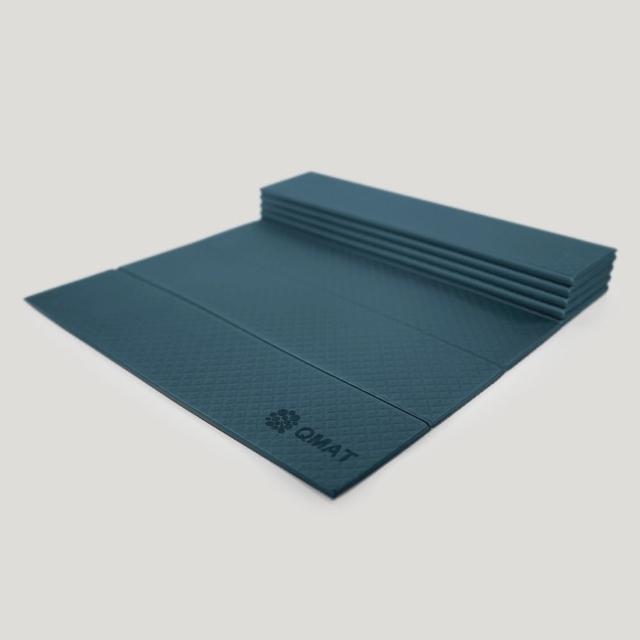 【QMAT】台灣製6mm折疊瑜珈墊(贈束口收納網袋 多色可選 雙面雙壓紋皆可使用)