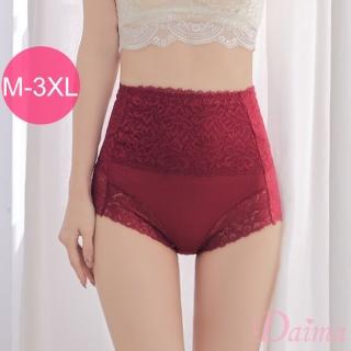 【Daima 黛瑪】塑身無痕內褲M-3XL/3D立體剪裁收腹提臀蕾絲束褲/女內褲/包臀(紅色)