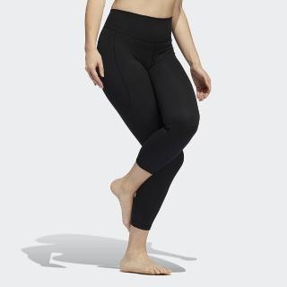 【adidas 愛迪達】緊身褲 女 運動長褲 九分褲 國際碼 YO STO 78 TIG 黑 HC6637