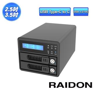 【RAIDON 銳銨】RAIDON GR3680-B31(3.5吋硬碟/2.5吋固態硬碟 USB3.2 Gen2 Type-C 磁碟陣列硬碟外接盒)