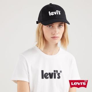 【LEVIS】男女同款 可調式環扣棒球帽 / 異材質Logo布章 黑 人氣新品