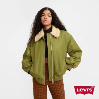 【LEVIS】女款 復古艾莉斯毛領飛行夾克 / 橄欖綠 熱賣單品