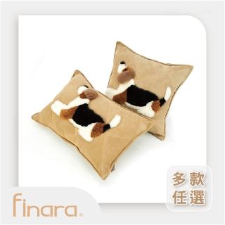 【Finara 費納拉】療癒毛孩．澳洲羊毛牛皮混搭設計抱枕(多款任選)