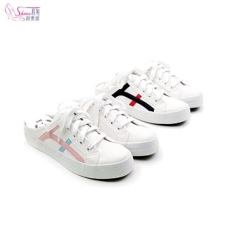 【ShoesClub 鞋鞋俱樂部】百搭休閒綁帶懶人穆勒鞋