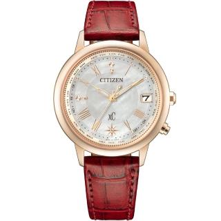 【CITIZEN 星辰】xC 限量光動能萬年曆電波鈦金屬女錶-36mm(CB1105-02W)