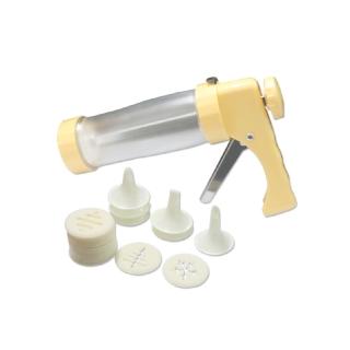 【烘培用具】按壓式裱花餅乾擠花槍套組-附多入花嘴+模具(聖誕節手工餅乾 壓花槍 奶油擠花器 造型 餅乾模具)