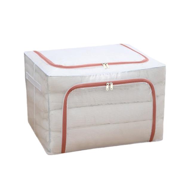 【樂邦】4入/100L雙開口PVC鋼架衣服收納箱(收納箱 衣物收納 棉被收納 摺疊收納箱 整理箱)