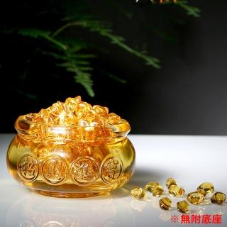 【BLS】春節 本色招財進寶水晶聚寶盆-8cm(贈水晶金元寶)