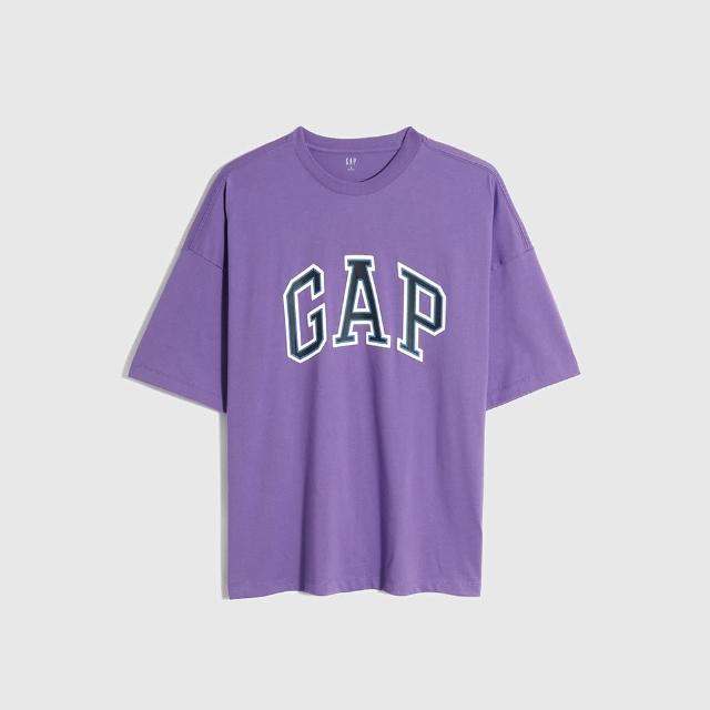 【GAP】男女同款 厚磅密織系列 Logo純棉圓領短袖T恤(多色可選)