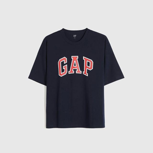 【GAP】男女同款 厚磅密織系列 Logo純棉圓領短袖T恤(多色可選)