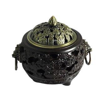 【十方佛教文物】祥龍雙龍 黑檀淨香爐附葫蘆香插(平安吉祥如意)