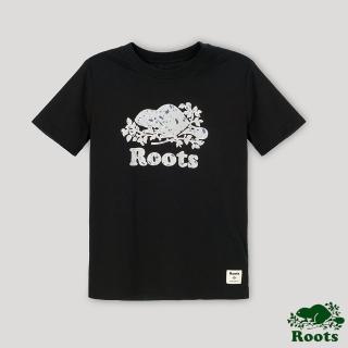 【Roots】Roots 大童- 自我探索系列 磨石子海狸短袖T恤(黑色)