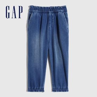 【GAP】女幼童 甜美花苞寬鬆牛仔褲(837246-中度水洗)