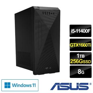 【ASUS 華碩】H-S500MC i5六核雙碟獨顯電腦(i5-11400F/8G/1T HDD+256G SSD/GTX1660Ti 6G/Win11)