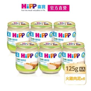 【HiPP】喜寶生機火雞肉泥125gx6