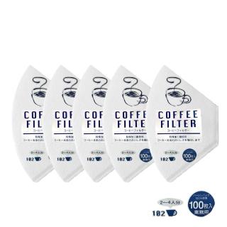 【日本井出】扇形漂白102濾紙100枚*5(1-4杯份)