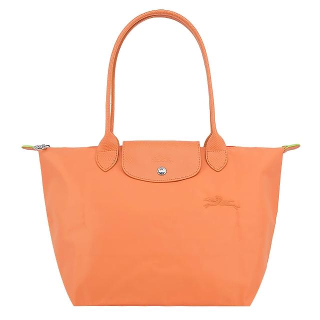 【LONGCHAMP】LE PLIAGE GREEN系列刺繡長把再生尼龍摺疊水餃包(中/多色選)