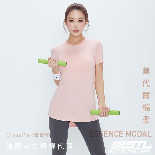 【STL】yoga 韓國 本質 莫代爾棉 女 運動機能 圓領 長版 蓋臀 短袖 上衣 T恤(Essence Modal SS／多色)