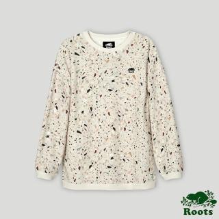 【Roots】Roots 女裝- 自我探索系列 磨石子印花男友版圓領上衣(拚色)