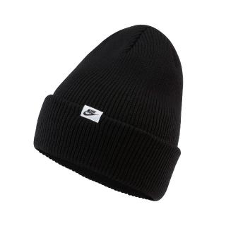 【NIKE 耐吉】毛帽 NSW Beanie 翻邊帽檐 男女款 修飾臉型 貼合頭型 穿搭 保暖 黑 白(DJ6223-010)