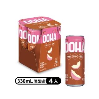 【OOHA】氣泡飲 水蜜桃烏龍茶 易開罐330ml x4入/組