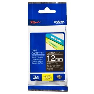 【brother】12mm 黑底白字 護貝標籤帶(TZe-335)