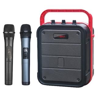 【大聲公】大聲公樂利型無線式多功能行動音箱/喇叭(雙手持麥克風組)