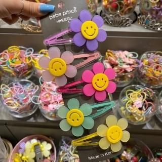 【韓國 Bebe Prince】微笑太陽花啪啪髮夾5入組