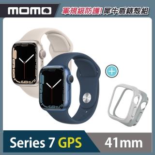 【Apple 蘋果】Apple Watch S7 GPS 41mm★犀牛盾防摔錶殼組(鋁金屬錶殼搭配運動型錶帶)