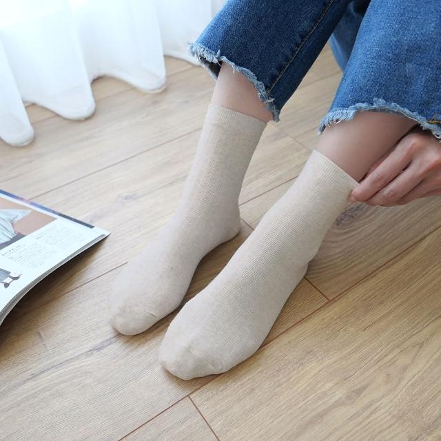 【哈囉喬伊】韓國襪子 基本款素色中筒襪 女襪 S6(正韓直送 韓妞必備 棉襪 長襪 韓國少女襪)