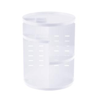 【RoLife 簡約生活】日系360度旋轉化妝品收納架-透明平頂款(美妝保養品/壓克力/置物架)