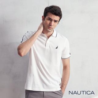 【NAUTICA】男裝 休閒運動風短袖POLO衫(白色)