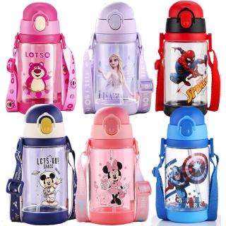 9854094 OL 【優貝選】孩子最愛迪士尼/漫威卡通明星 兒童 吸管式/直飲式 兩用背帶水壺(平輸品)