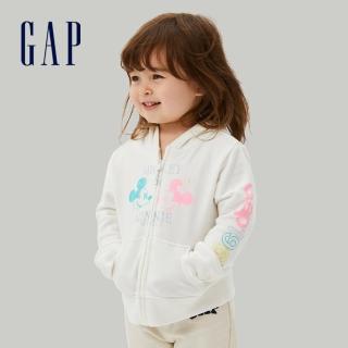 【GAP】女幼童 Gap x Disney 迪士尼系列連帽休閒外套(840017-白色)