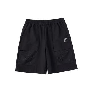 【FILA】KIDS 休閒褲 童抗UV彈性短褲-黑(1SHV-4310-BK)
