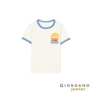 【GIORDANO 佐丹奴】童裝SORONA刺繡印花T恤(05 白鷺白)