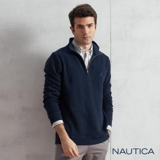 【NAUTICA】男裝保暖百搭立領長袖上衣(深藍)